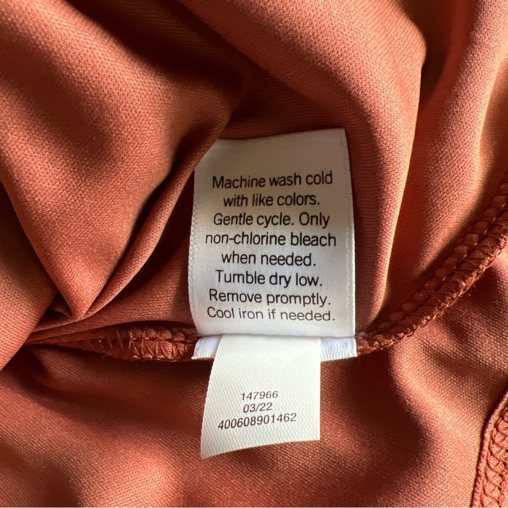 NINE WEST M RUST ORANGE BLACK IKAT LEOPARD PLEAT SMOCKED RUFFLE TANK TOP NWT - Picture 14 of 14